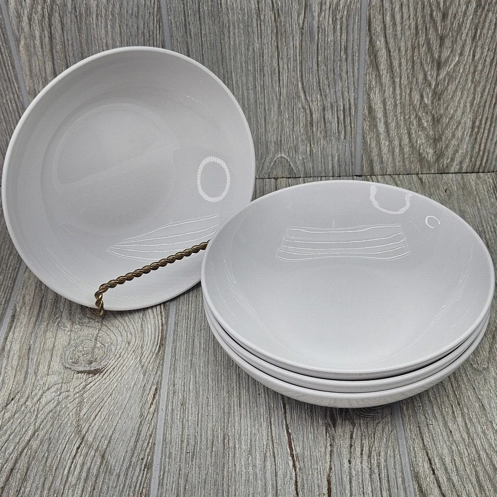 Centura by Corning Corelle White Coupe Discontinued Cereal Bowls Set of 4 MCM